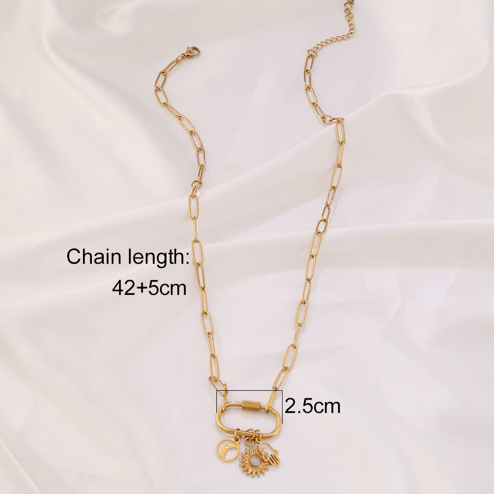 Charm Carabiner Clip Necklace