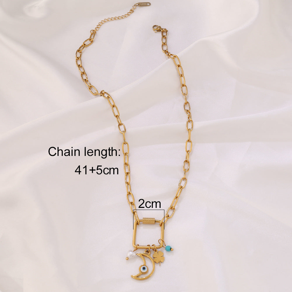 Charm Carabiner Clip Necklace