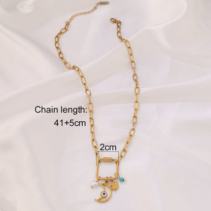 Charm Carabiner Clip Necklace