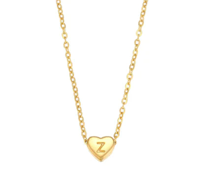Mini Heart Initial Necklace