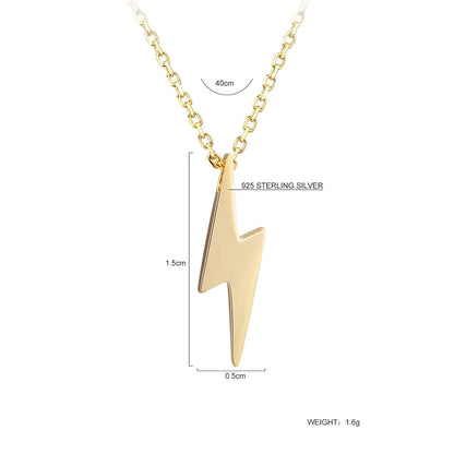 S925 Silver Plated Lightning Pendant Necklace for Women
