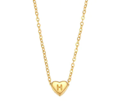 Mini Heart Initial Necklace