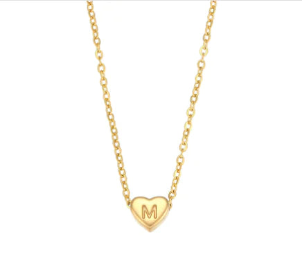 Mini Heart Initial Necklace