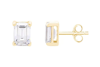 Emerald Cut Stud Earrings