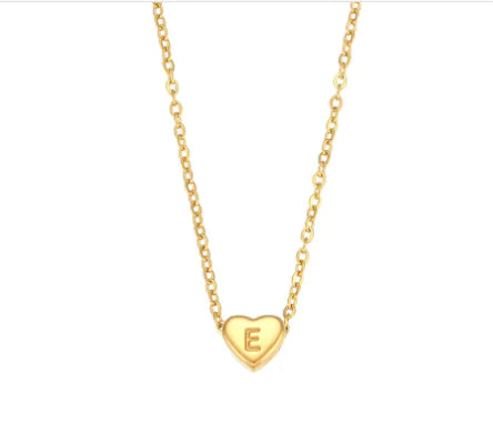 Mini Heart Initial Necklace