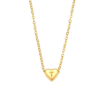 Mini Heart Initial Necklace