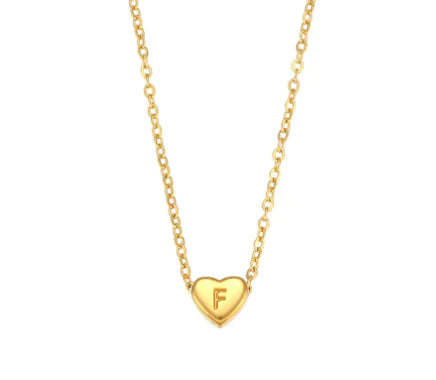 Mini Heart Initial Necklace