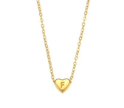 Mini Heart Initial Necklace