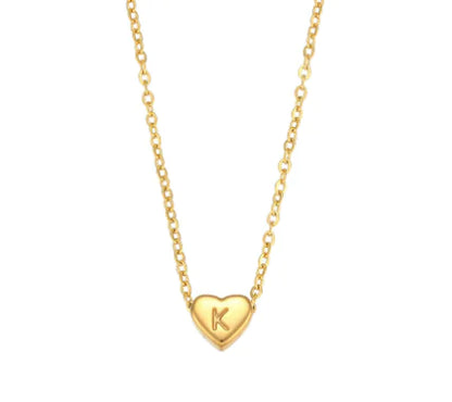 Mini Heart Initial Necklace