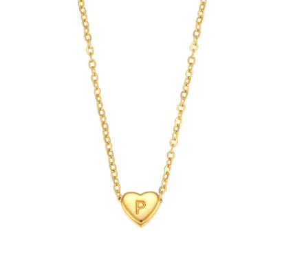 Mini Heart Initial Necklace