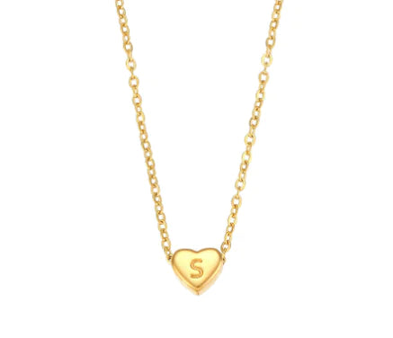 Mini Heart Initial Necklace