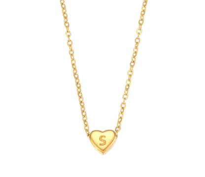Mini Heart Initial Necklace