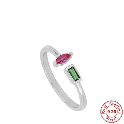 Pink Marquise and Emerald Ring