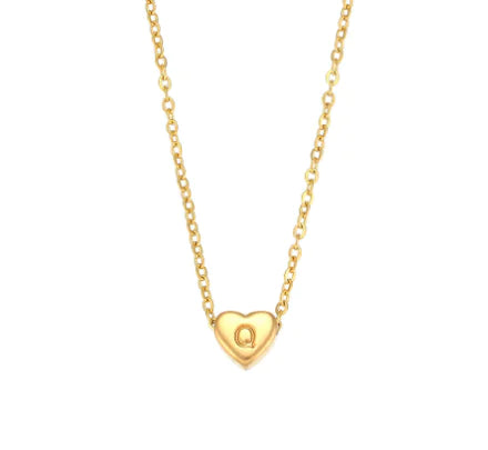 Mini Heart Initial Necklace