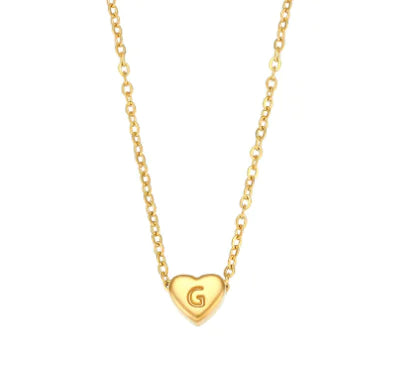 Mini Heart Initial Necklace