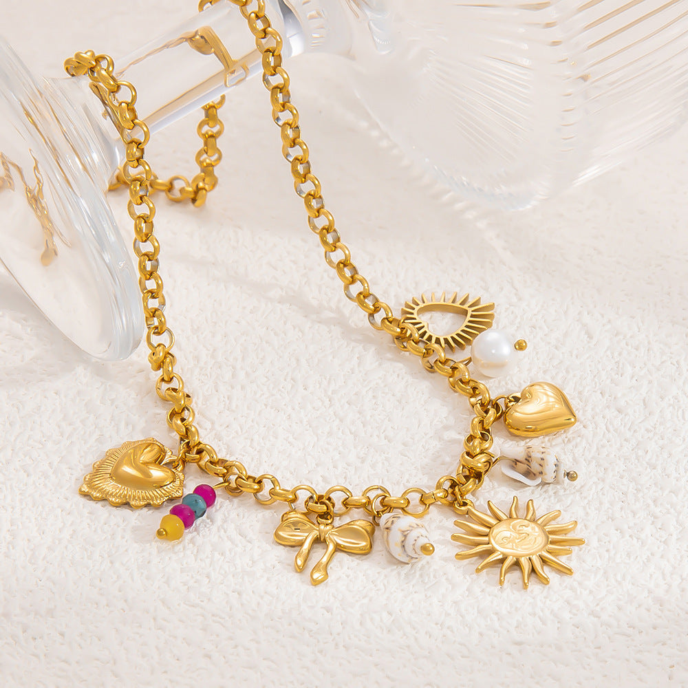Sun Shell Charm Necklace