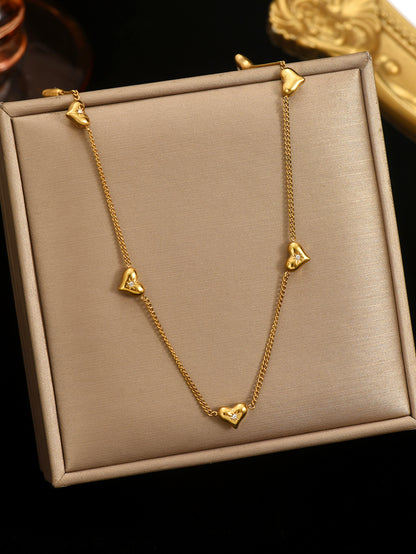 Evelyn Small Hearts Necklace