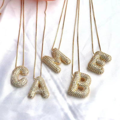 Sparkle Bubble Letter Necklace