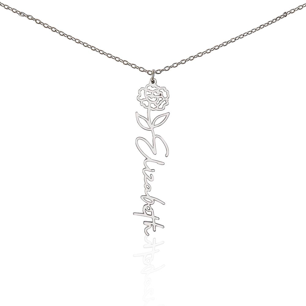 Elizabeth Flower Name Necklace