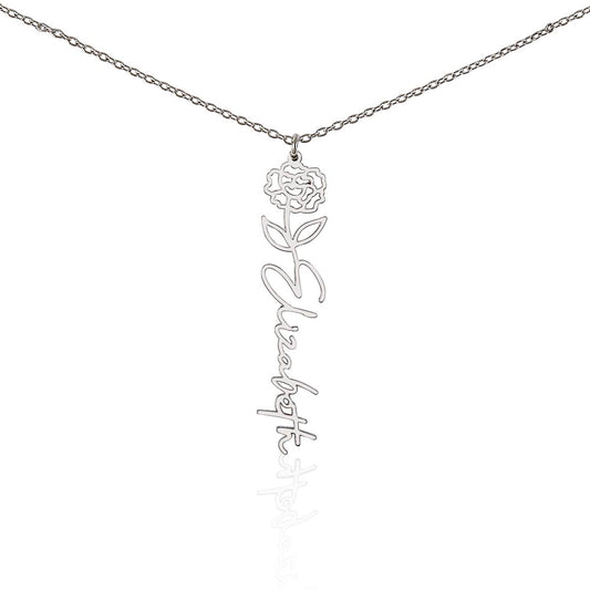 Elizabeth Flower Name Necklace