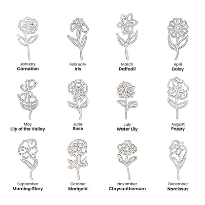 Elizabeth Flower Name Necklace