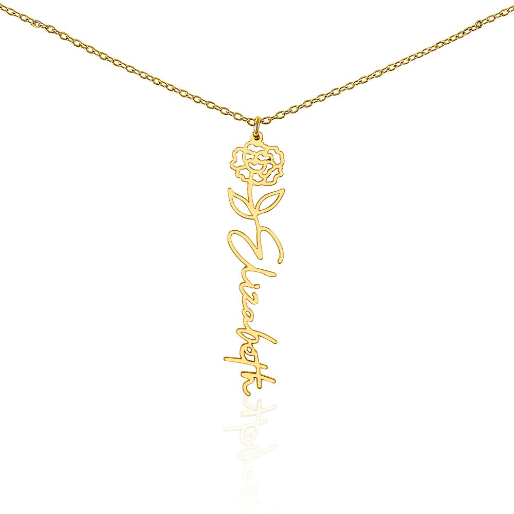 Elizabeth Flower Name Necklace