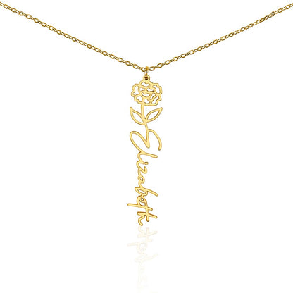 Elizabeth Flower Name Necklace
