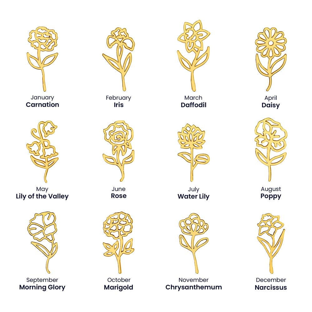Elizabeth Flower Name Necklace