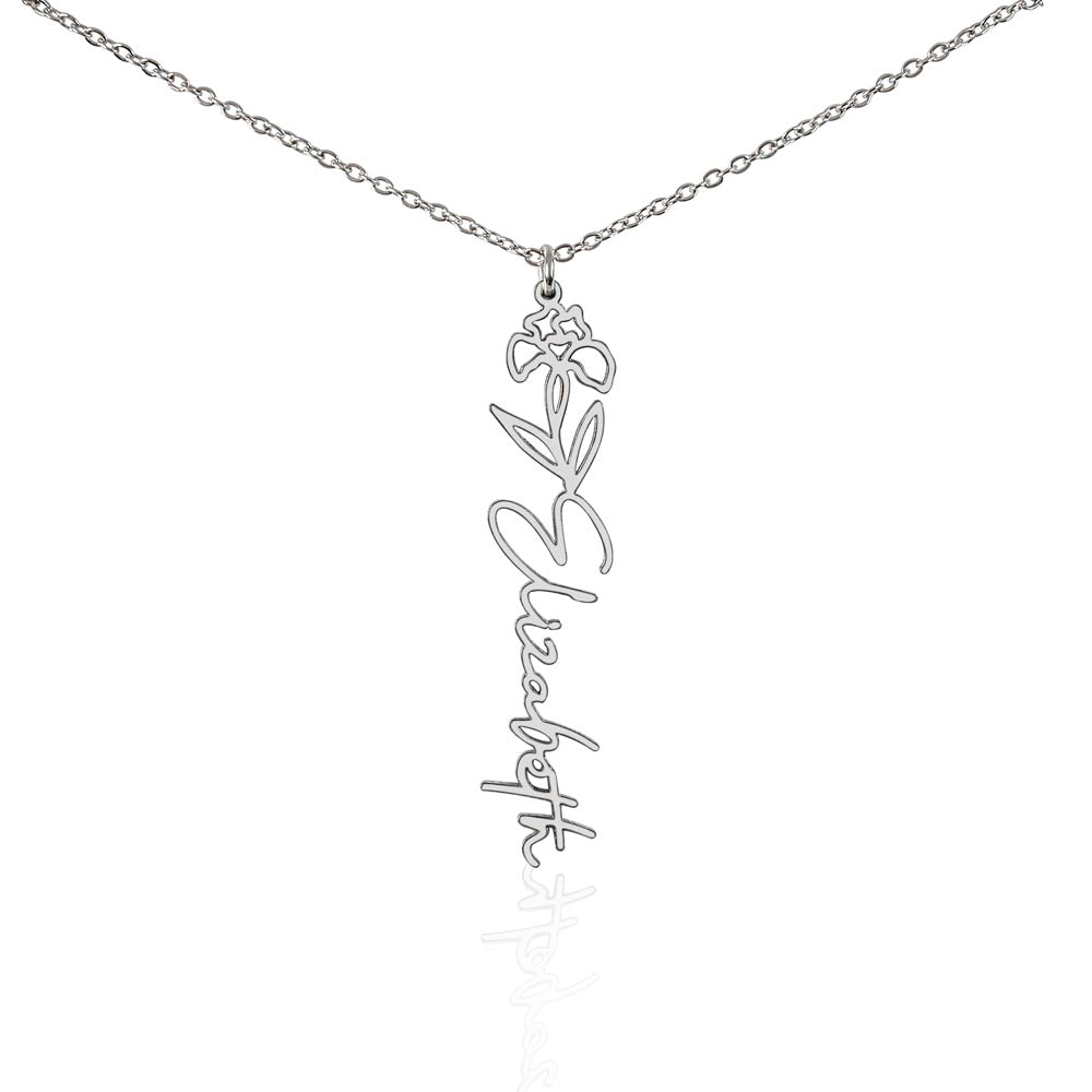 Elizabeth Flower Name Necklace