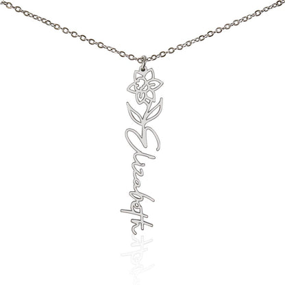 Elizabeth Flower Name Necklace