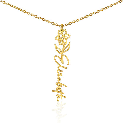 Elizabeth Flower Name Necklace