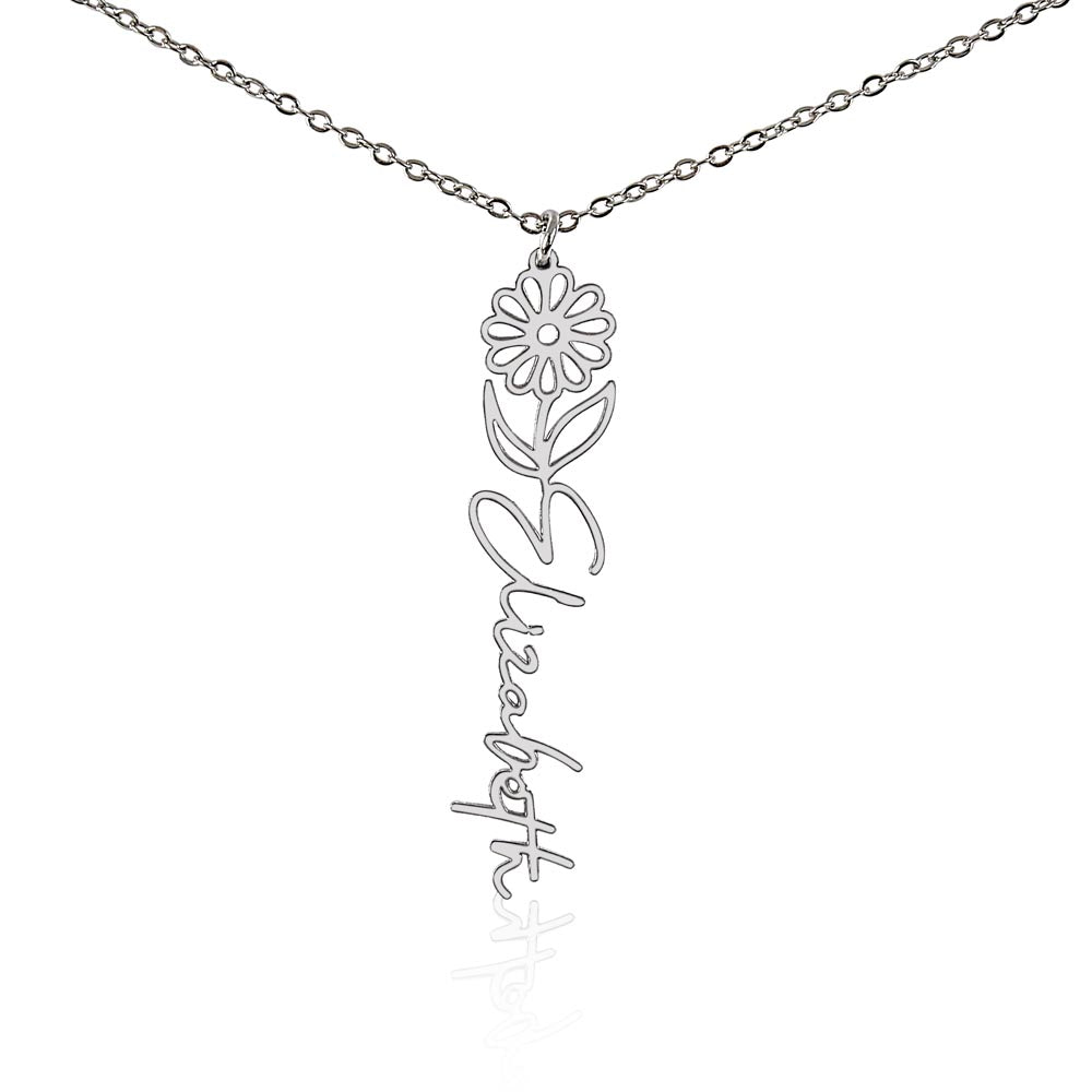 Elizabeth Flower Name Necklace
