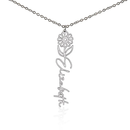 Elizabeth Flower Name Necklace