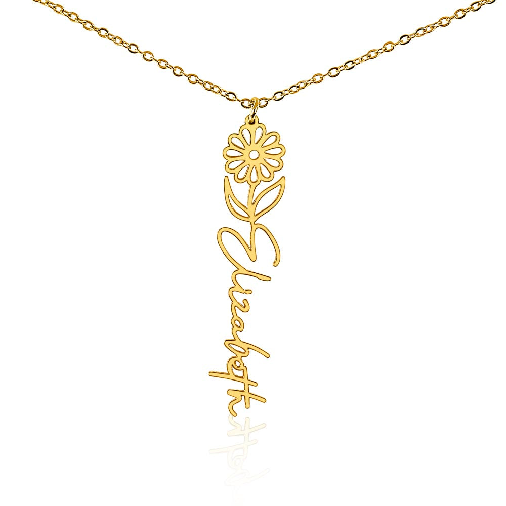 Elizabeth Flower Name Necklace