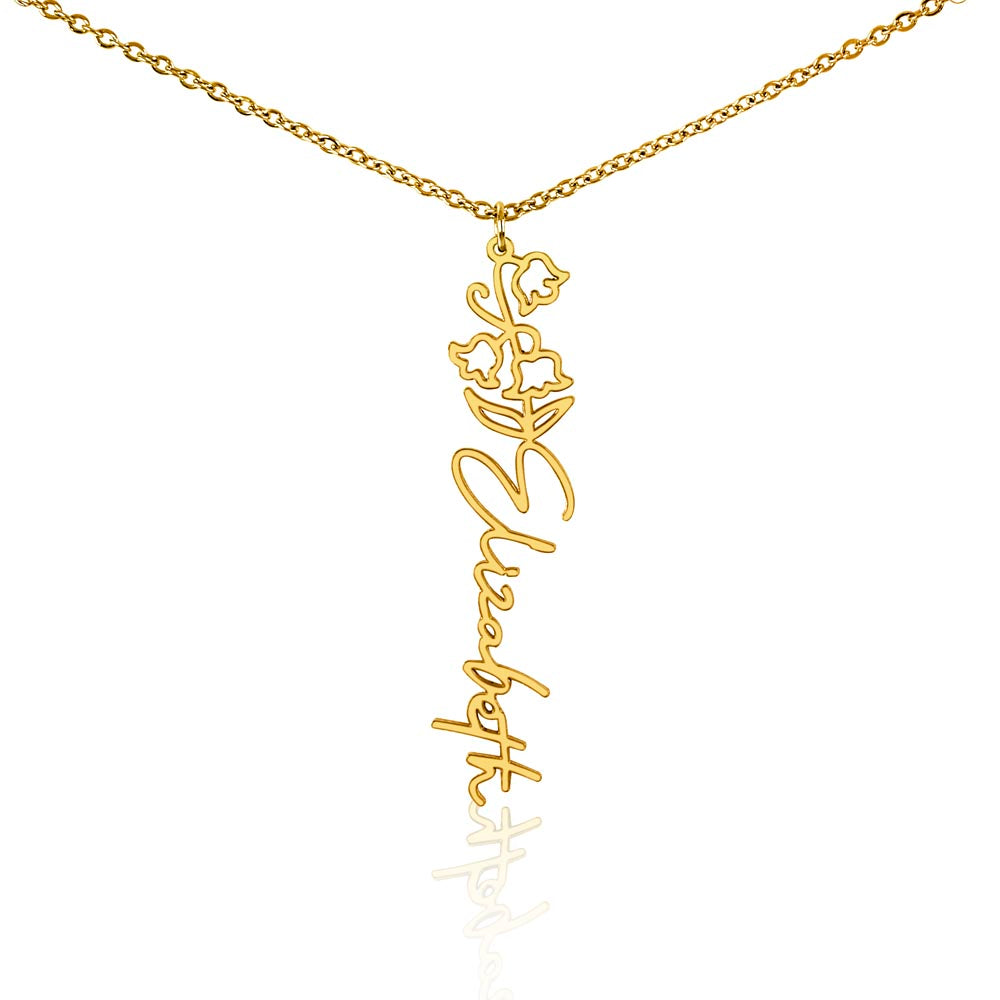 Elizabeth Flower Name Necklace