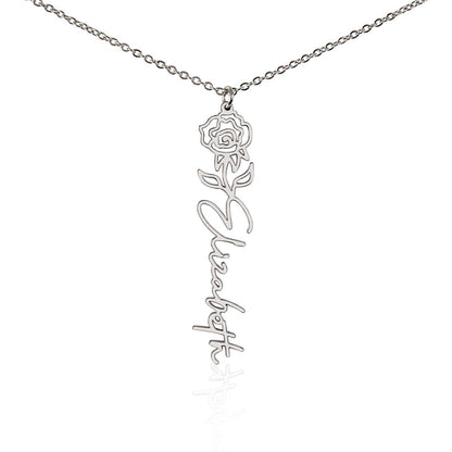 Elizabeth Flower Name Necklace