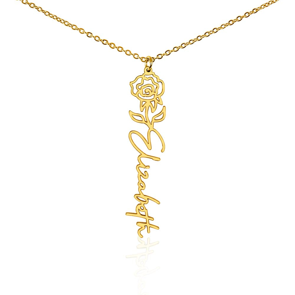Elizabeth Flower Name Necklace
