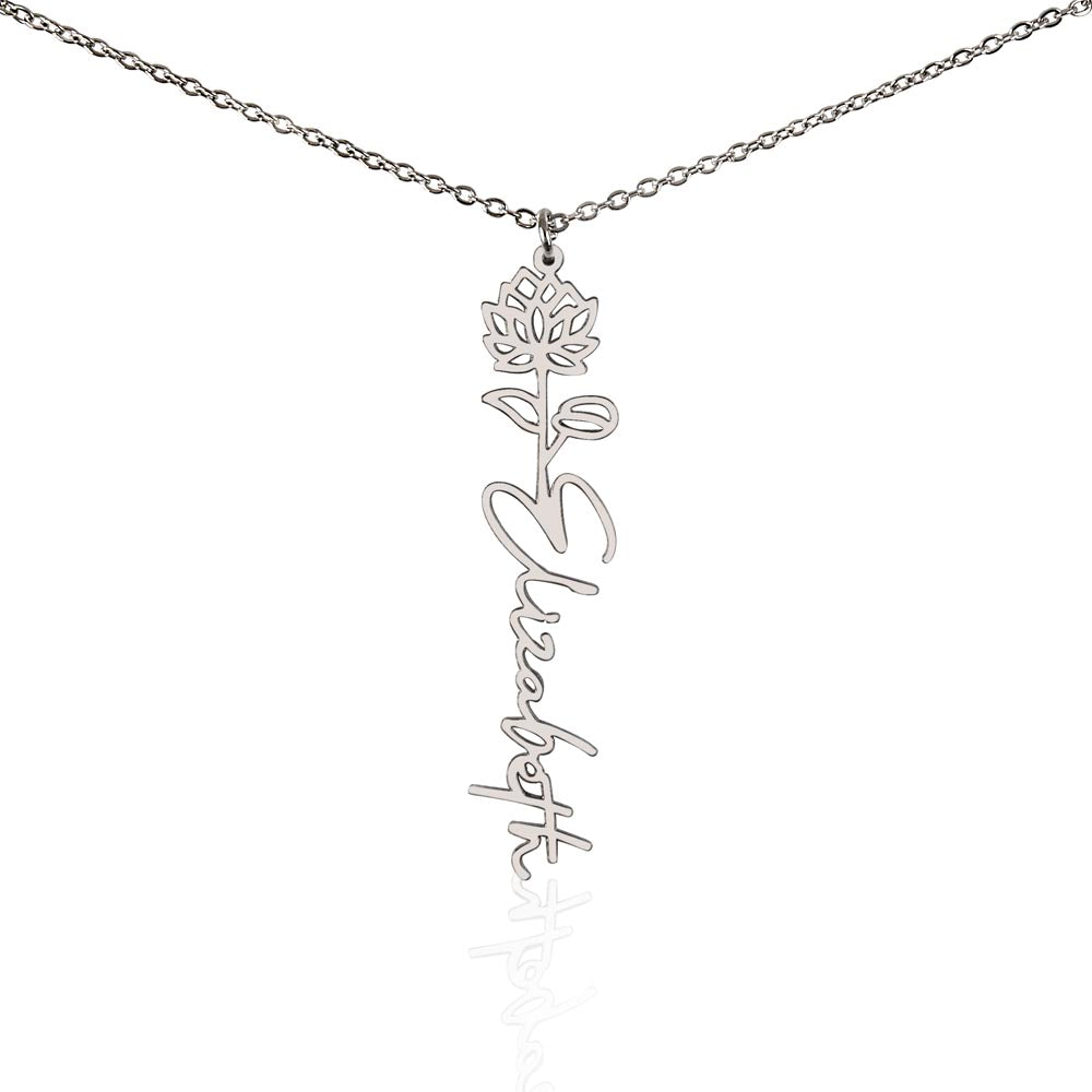 Elizabeth Flower Name Necklace