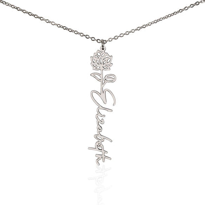 Elizabeth Flower Name Necklace