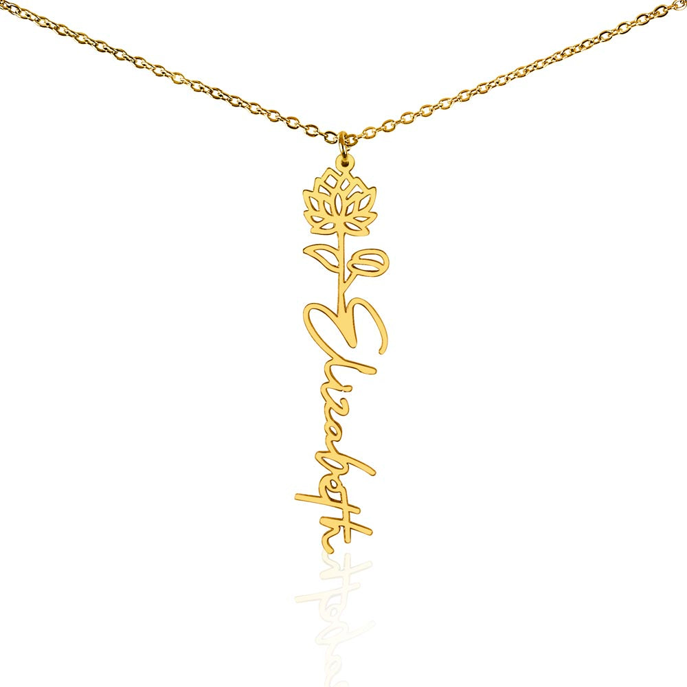 Elizabeth Flower Name Necklace