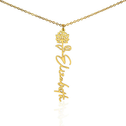 Elizabeth Flower Name Necklace