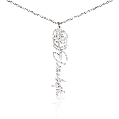 Elizabeth Flower Name Necklace