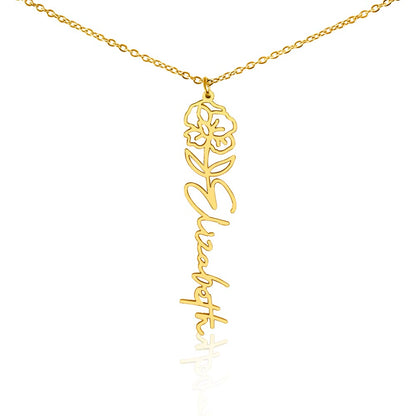 Elizabeth Flower Name Necklace