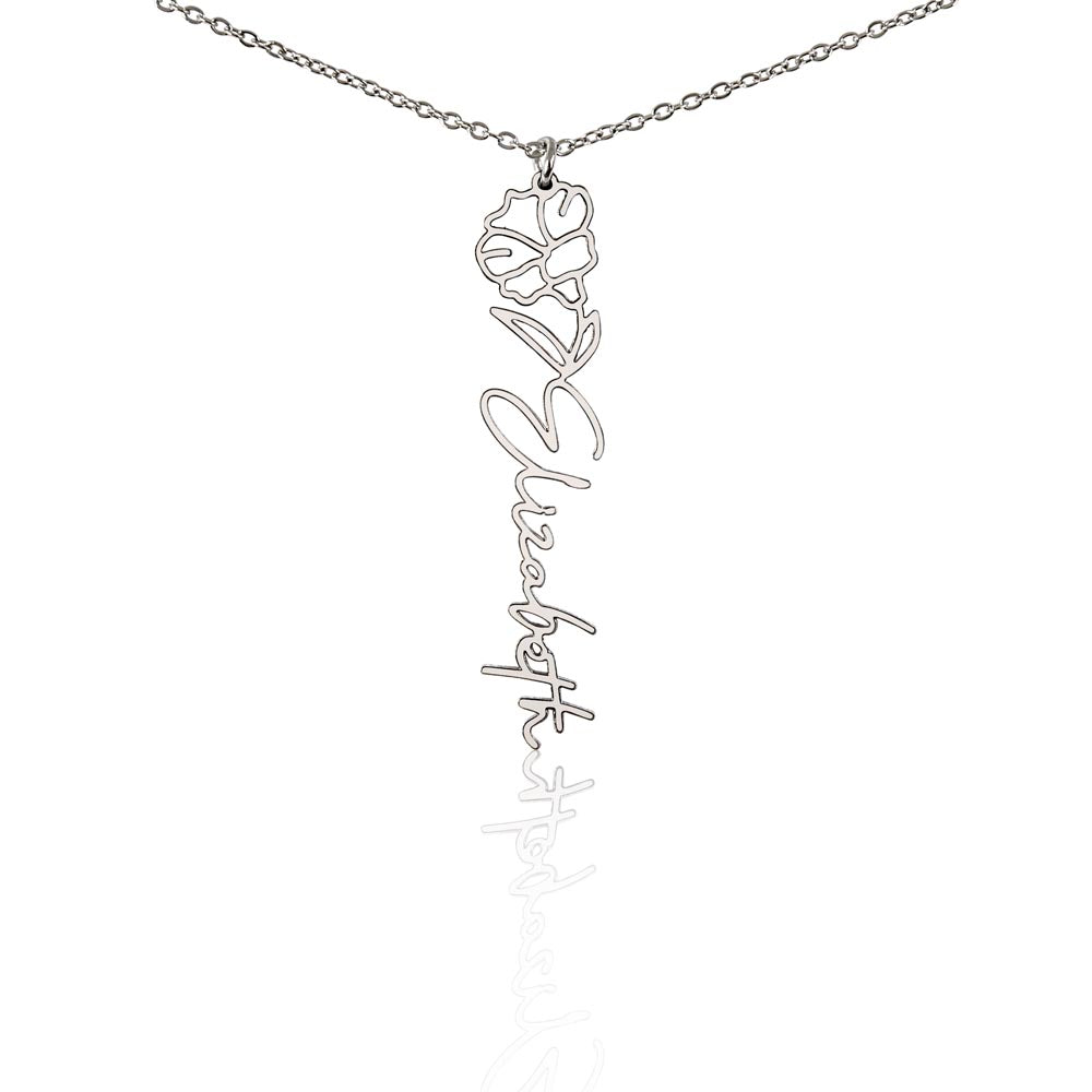 Elizabeth Flower Name Necklace