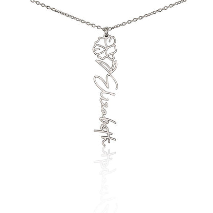 Elizabeth Flower Name Necklace