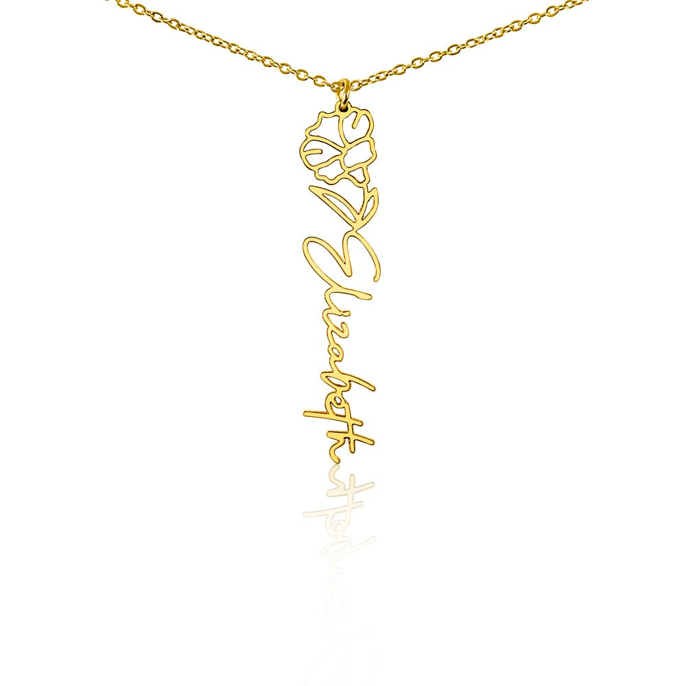 Elizabeth Flower Name Necklace