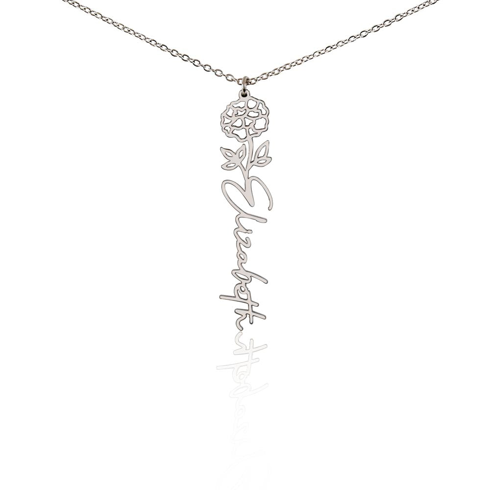 Elizabeth Flower Name Necklace