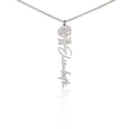 Elizabeth Flower Name Necklace