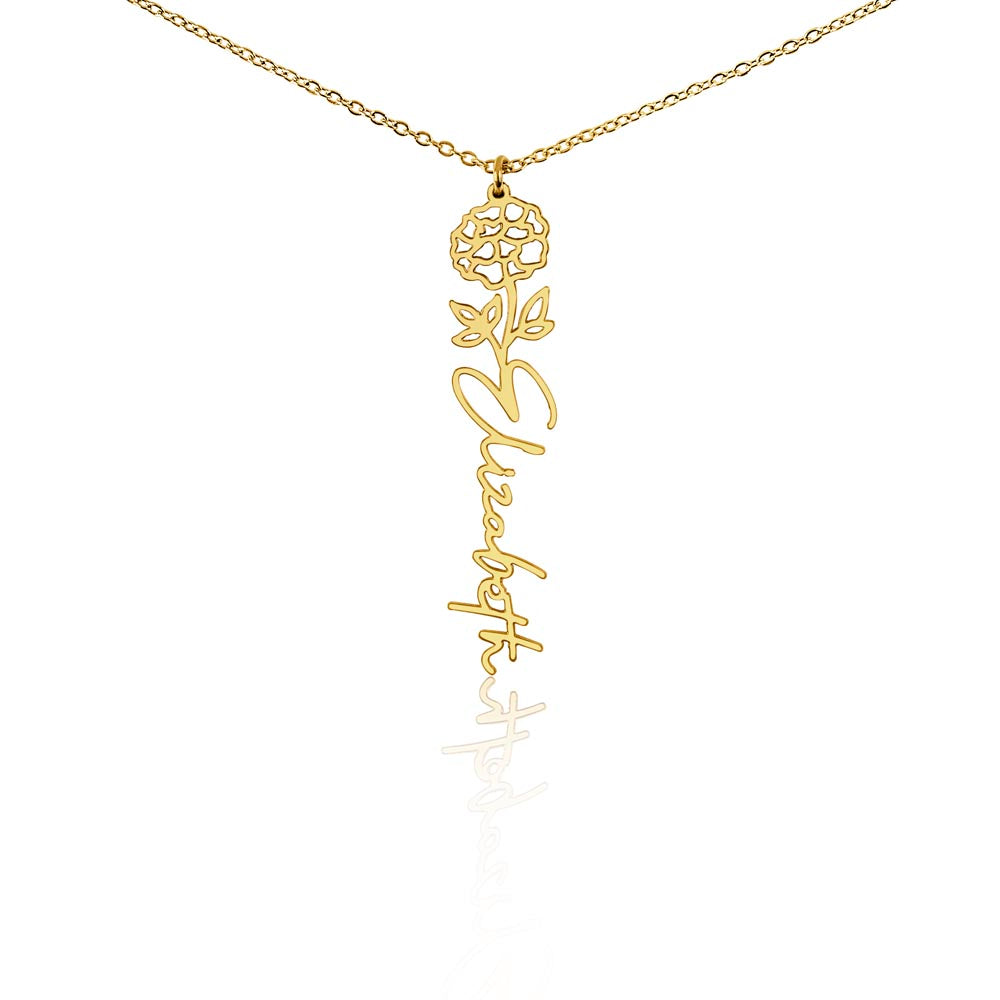 Elizabeth Flower Name Necklace