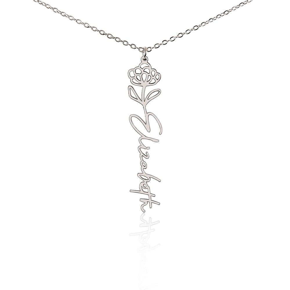 Elizabeth Flower Name Necklace